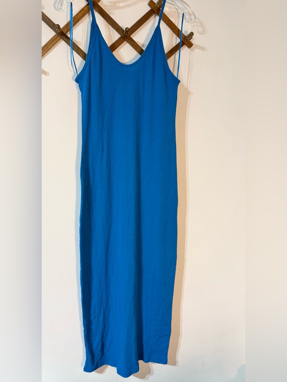 Zara Electric Blue Midi Tank Dress size medium new with tags 100% cotton